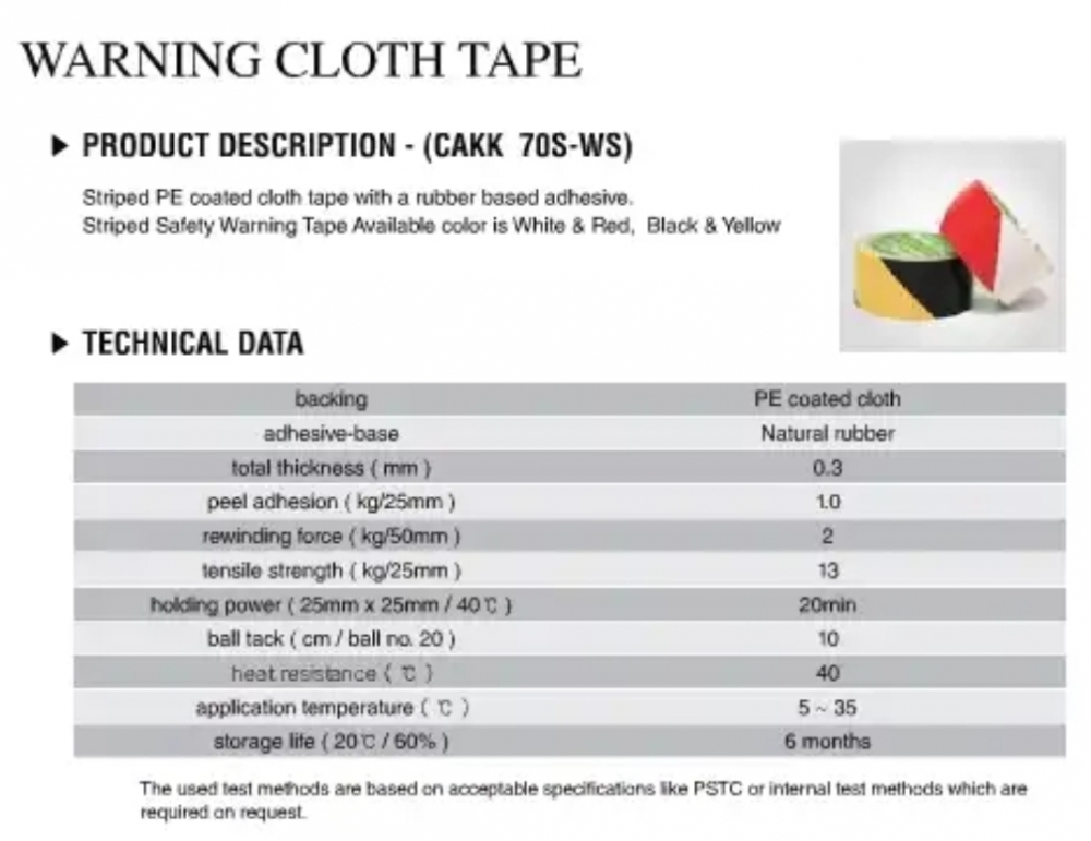 เทปผ้า WARNING CLOTH  TAPE (CAKK 70S-WS)