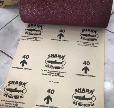 กระดาษทรายม้วน Shark ตราฉลาม 12นิ้วx45เมตร เบอร์#40, 60