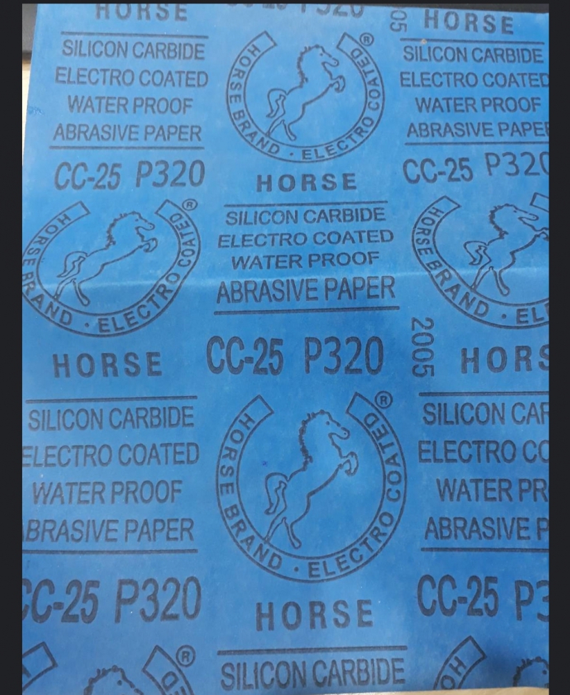 กระดาษทรายน้ำตราม้า ฟ้า horse cc-25