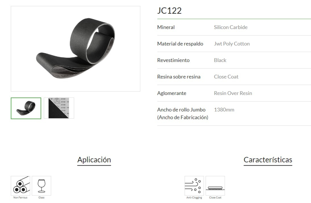 Deerfos JC122 ผ้าทรายม้วนนิ่ม Silicon Carbide