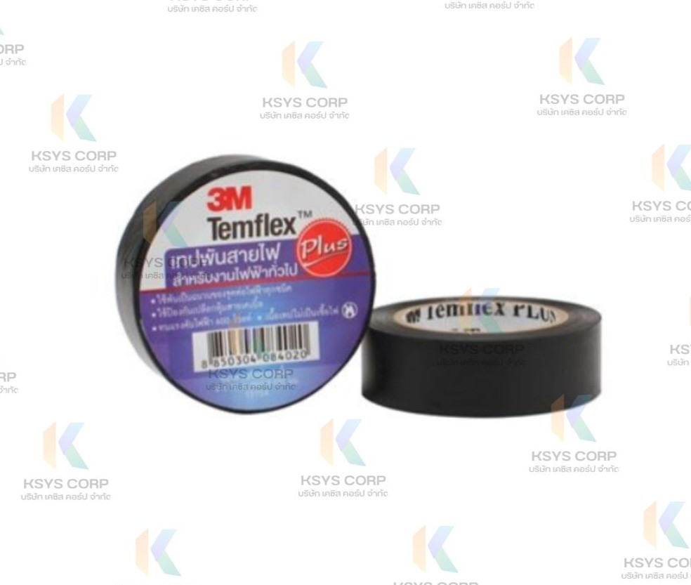 3M เทปพันสายไฟ รุ่น Temflex Plus ขนาด 3/4นิ้ว - สีดำ
