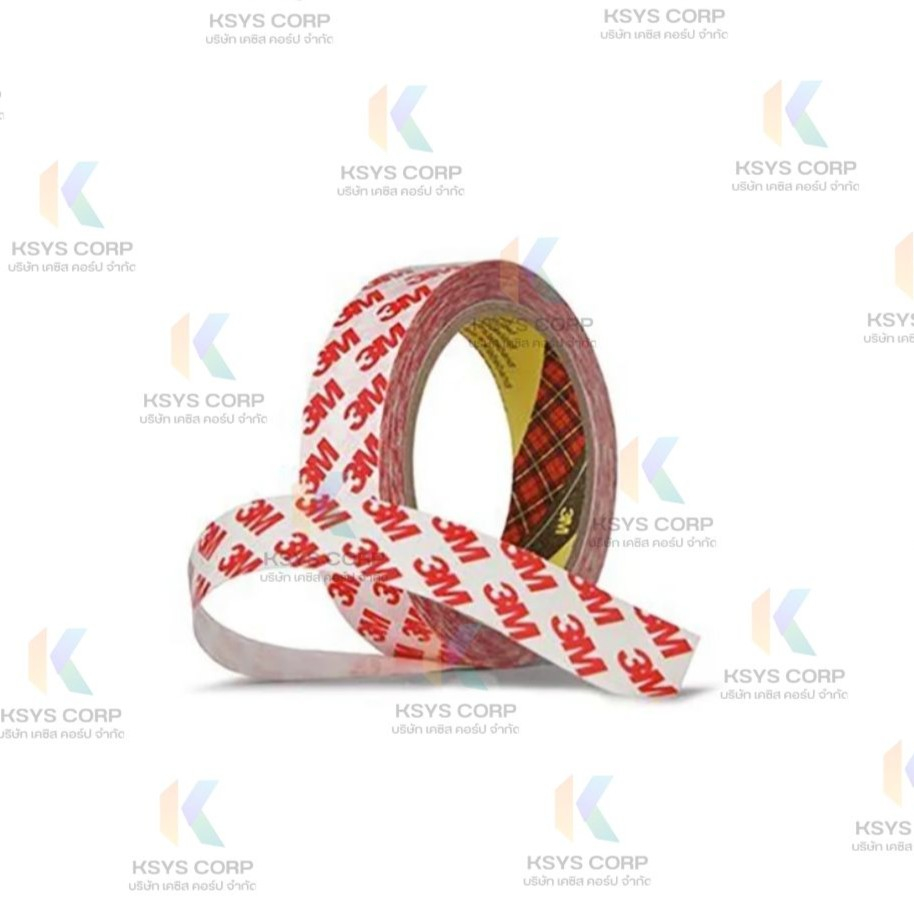 3M 9088 White Double Sided Plastic Tape, 9mm x 50m