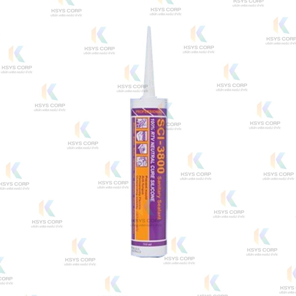 ซิลิโคนยาแนว SCI-3800(หลอดสีม่วง) ป้องกันเชื้อรา ซิลิโคน 100% คุณภาพสูง